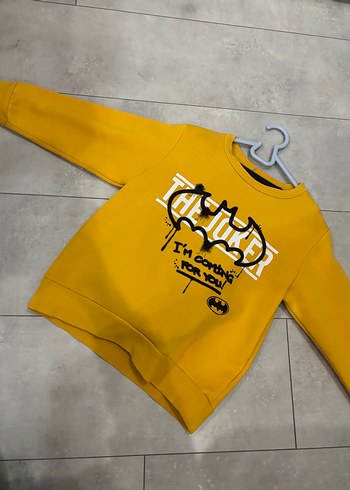 4 Yaş Beden Sarı Baskılı Erkek Sweatshirt ve Siyah Eşofman