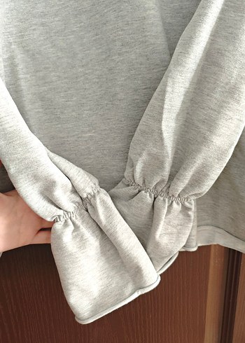 Defacto Kadın Gri Payetli Kısa Sweatshirt