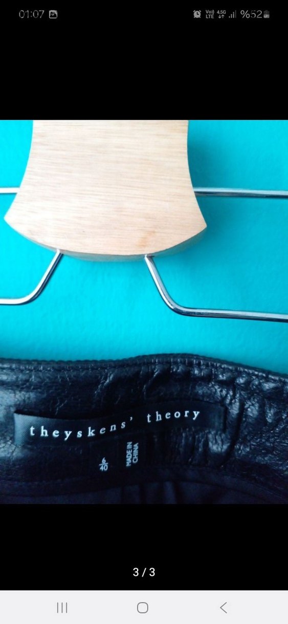 Kadın Parlak Mavi Deri Mini Şort - Görsel 2