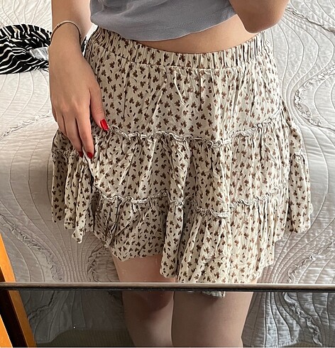 Mini pileli etek