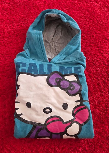 Hello kitty Kapüşonlu Mavi Sweatshirt - Görsel 6