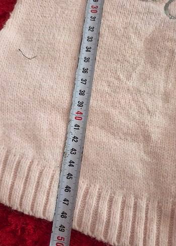 Kız Çocuk Pembe Nakışlı Triko Kazak - Görsel 4