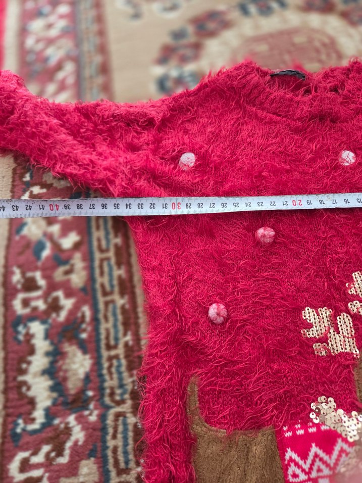 Kırmızı tüylü kazak - Görsel 3