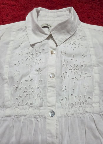 Nakışlı Beyaz Bohem çocuk Gömlek - Görsel 6
