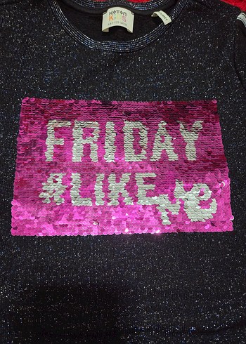 Kız Çocuk Siyah Payetli Uzun Kollu Elbise - Görsel 5