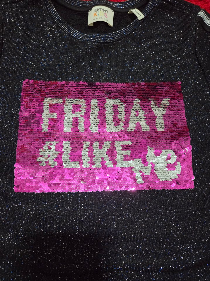 Kız Çocuk Siyah Payetli Uzun Kollu Elbise - Görsel 5