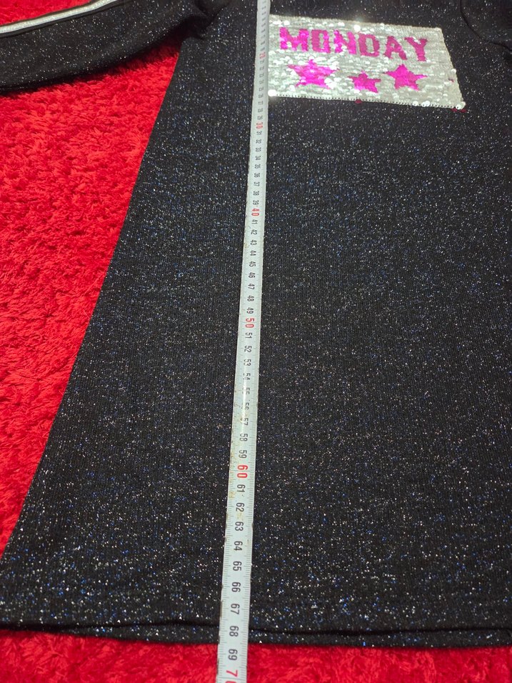 Kız Çocuk Siyah Payetli Uzun Kollu Elbise - Görsel 3