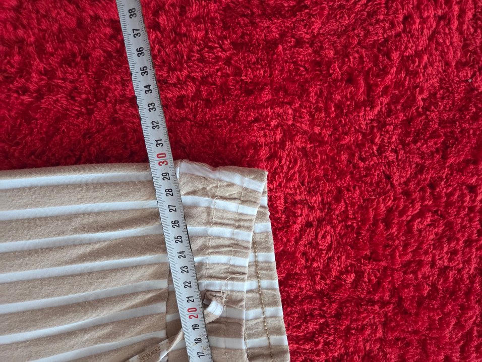 Bej beyaz Çizgili Rahat çocuk Pantolon - Görsel 3