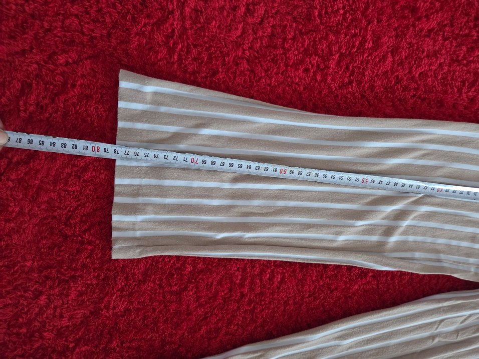 Bej beyaz Çizgili Rahat çocuk Pantolon - Görsel 2