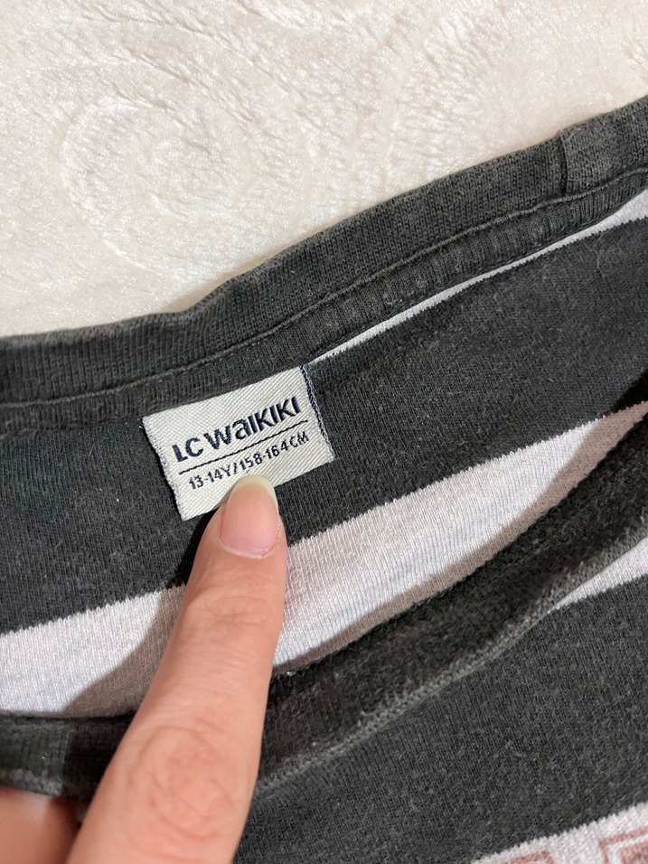 Gri Zebra Desenli Uzun Kollu Tişört - Görsel 2