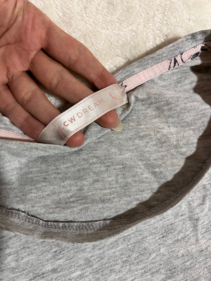 Gri Baskılı Uzun Kollu pjama üstü - Görsel 2