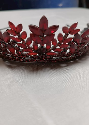 Bordo Renkli Kadın Saç Tacı - Görsel 3