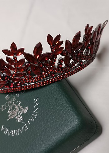 Bordo Renkli Kadın Saç Tacı - Görsel 2