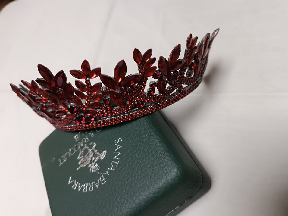 Bordo Renkli Kadın Saç Tacı - Görsel 2