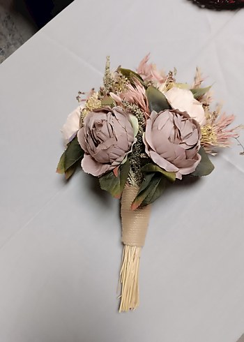 Bohem Pembe Bej Gelin Buketi - Görsel 2