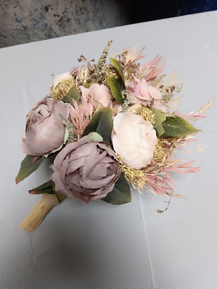 Bohem Pembe Bej Gelin Buketi - Görsel 3