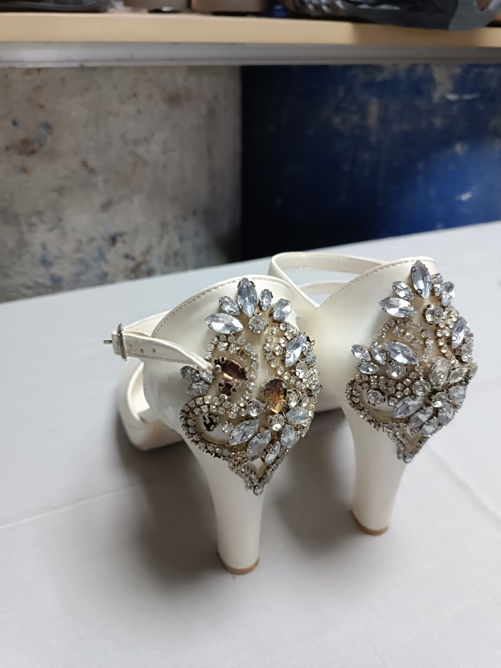 Diger Beyaz Platform Topuklu Kadın Abiye Ayakkabı - Görsel 2