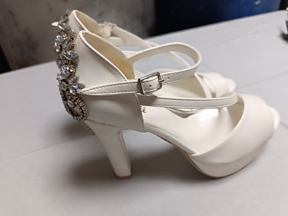 Diger Beyaz Platform Topuklu Kadın Abiye Ayakkabı - Görsel 3