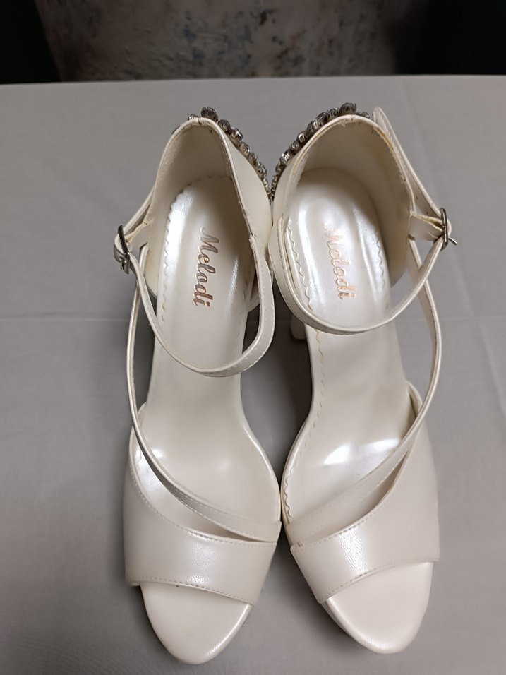 Diger Beyaz Platform Topuklu Kadın Abiye Ayakkabı - Görsel 4