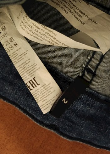 32 Beden lacivert Renk Gri Bol Kesim Midi Denim Kadın Pantolon