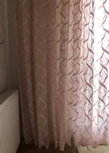 Desenli Çağdaş Perde iki adet fon perde
Pudra tonu renk - Görsel 2