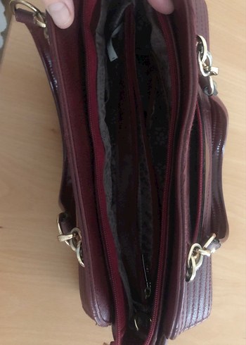 Bordo Deri Kadın Çanta - Klasik ve Modern - Görsel 2