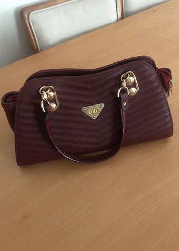 Bordo Deri Kadın Çanta - Klasik ve Modern - Görsel 3