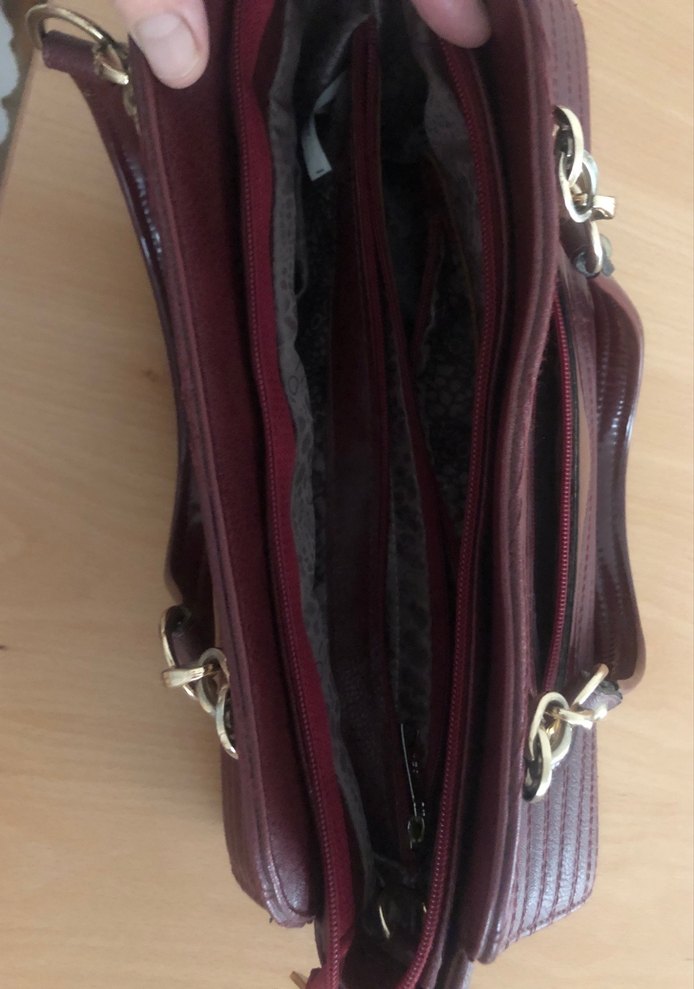 Bordo Deri Kadın Çanta - Klasik ve Modern - Görsel 2