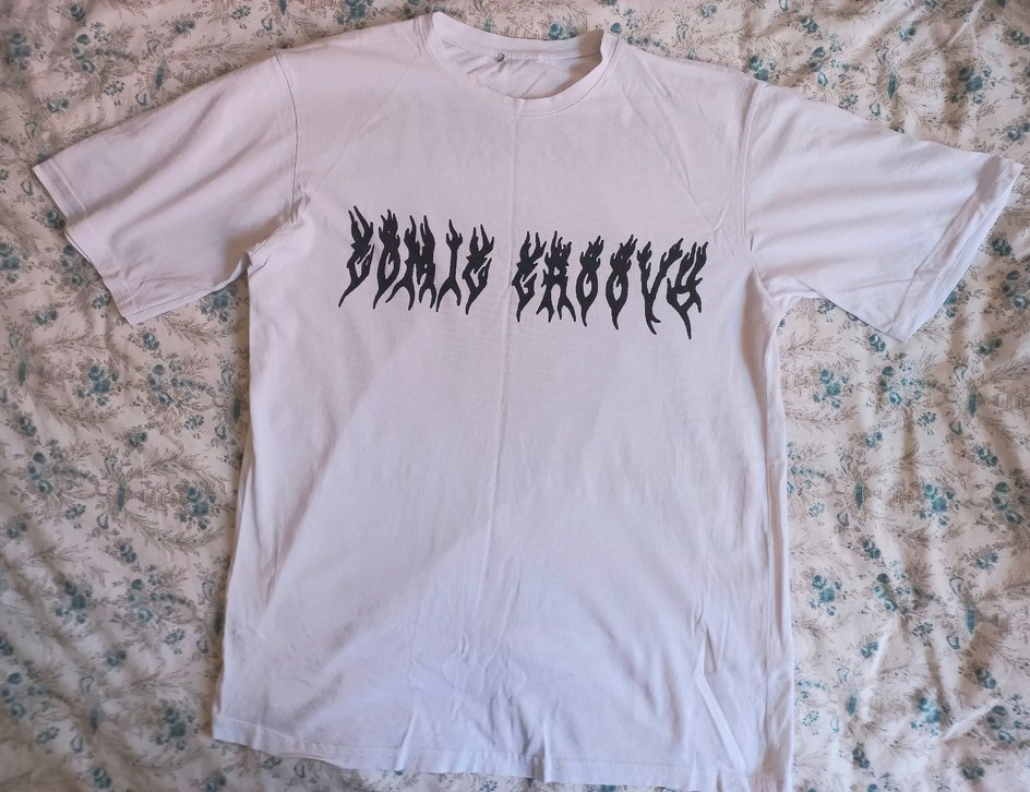 Y2k grunge beyaz iskelet kanatlı tişört arkası baskılı oversize - Görsel 2