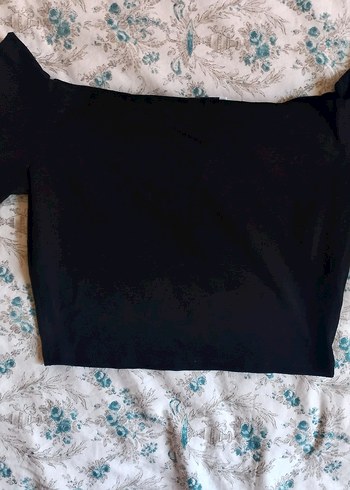 Siyah Uzun Kollu Crop Bluz - Görsel 2