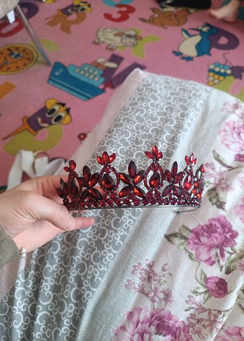 Bordo Payetli Vintage Taç