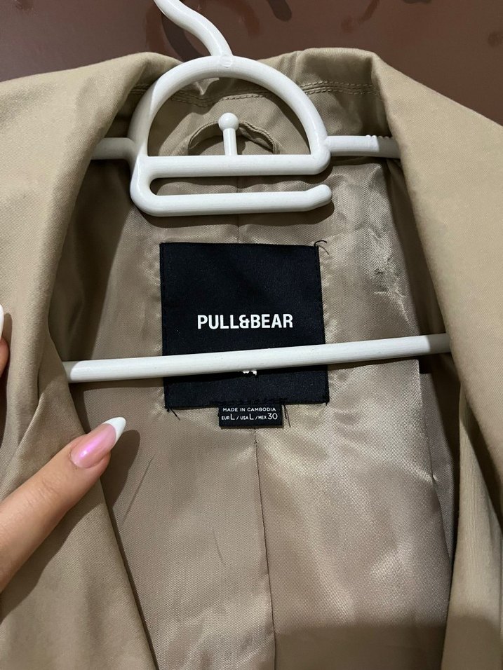 Bej Uzun Kadın Trençkot - Görsel 3