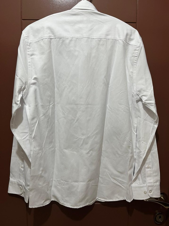 Erkek Beyaz Uzun Kollu Pamuklu Gömlek - Görsel 3