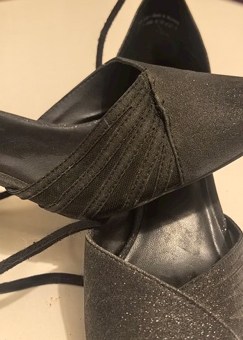 Siyah Bağcıklı Stiletto Topuklu Kadın Ayakkabı - Görsel 3