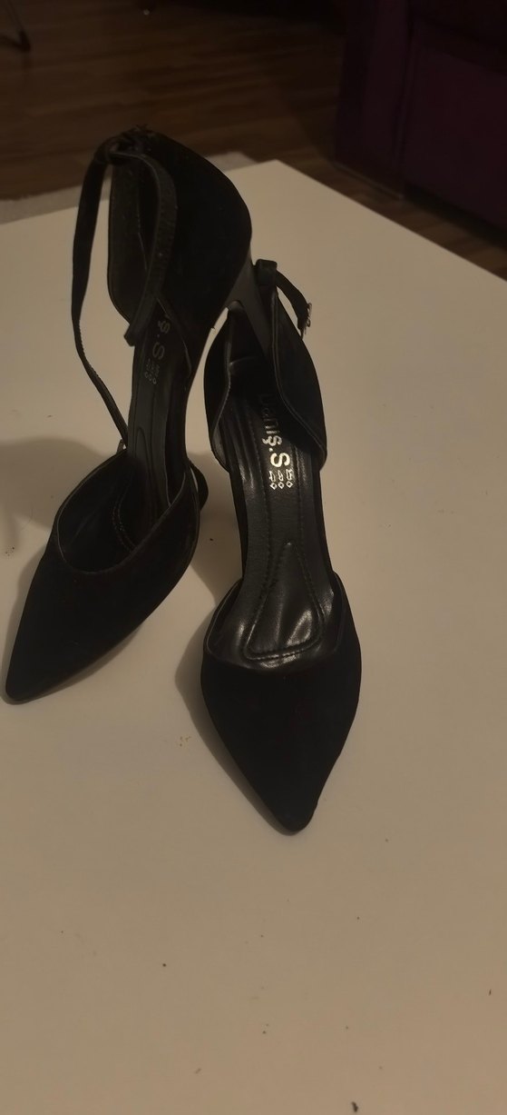 Kadın Siyah Süet Tokalı İnce Topuklu Ayakkabı - Görsel 2