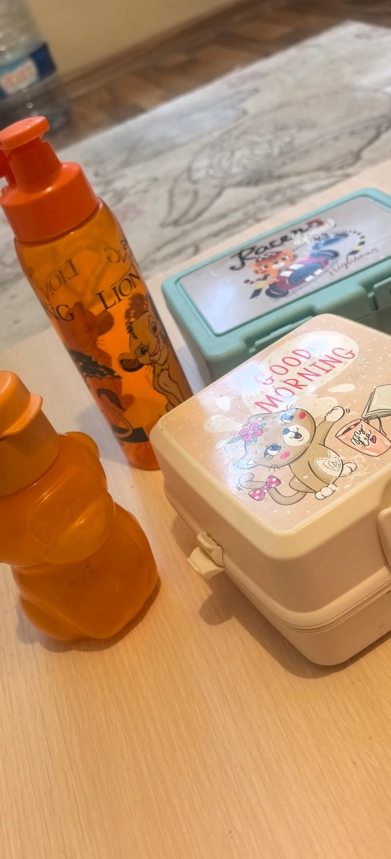 Çocuklar için renkli beslenme kutuları ve suluk - Görsel 2