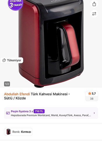 Kırmızı Kahve Makinesi - Görsel 4