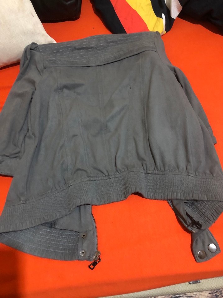 Gri Midi Boy Düğmeli Kadın Ceket - Görsel 3