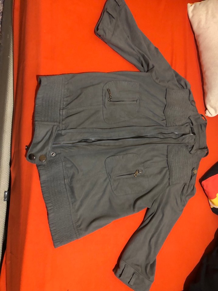 Gri Midi Boy Düğmeli Kadın Ceket - Görsel 4