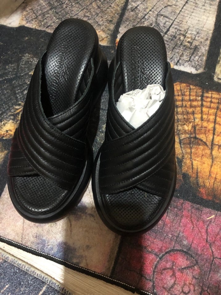 Hakiki deri  Kadın Dolgu Topuklu terlik sıfır kutusunda - Görsel 5