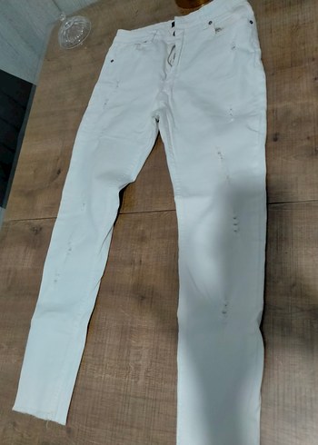 Diğer Beyaz Midi Kumaş Pantolon