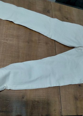 34 Beden Beyaz Midi Kumaş Pantolon