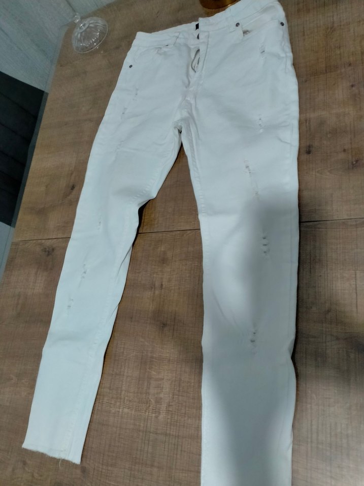 Beyaz Midi Kumaş Pantolon - Görsel 2