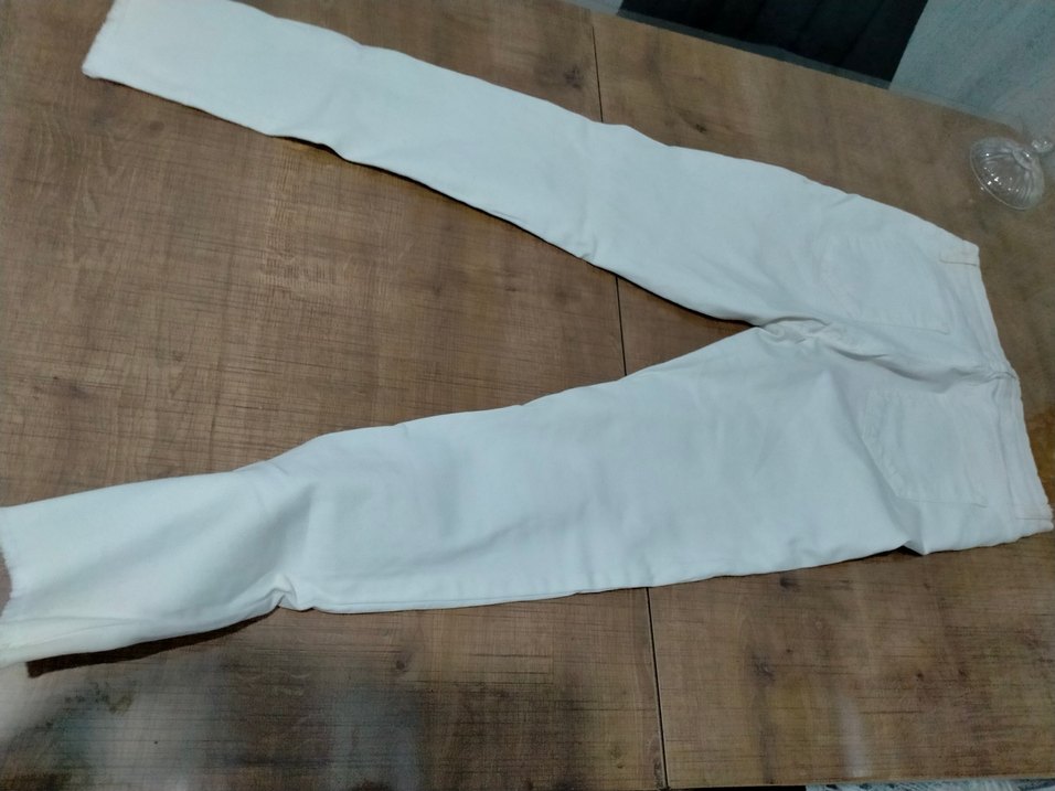 Beyaz Midi Kumaş Pantolon - Görsel 3