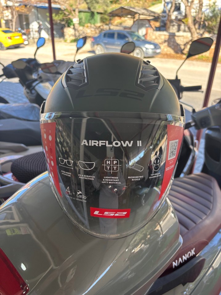 Khaki Baskılı Biker Kask Velcro Özellikli - Görsel 3