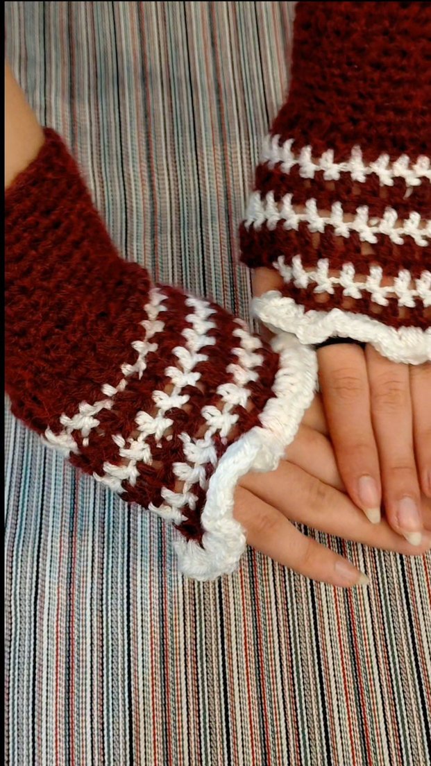 Vintage Bohem fırfırlı kadın eldiveni - Görsel 2