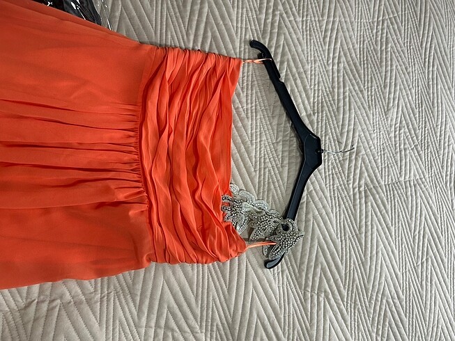 xl Beden turuncu Renk Koton tek omuz elbise