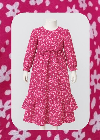 Uzun Kollu, Fırfırlı Kız Çocuk Elbise 1-5 yaş - Görsel 2