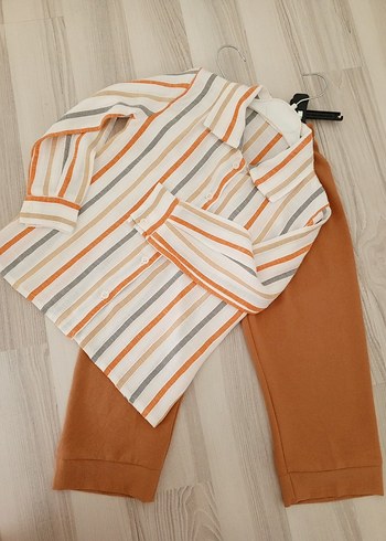 1-5 yaş Erkek çocuk Uzun Kollu Çizgili Takım - Görsel 2