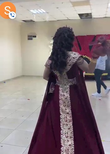 36 Beden bordo Renk Bordo Uzun Kolsuz Nakışlı Kadın Hint Elbisesi